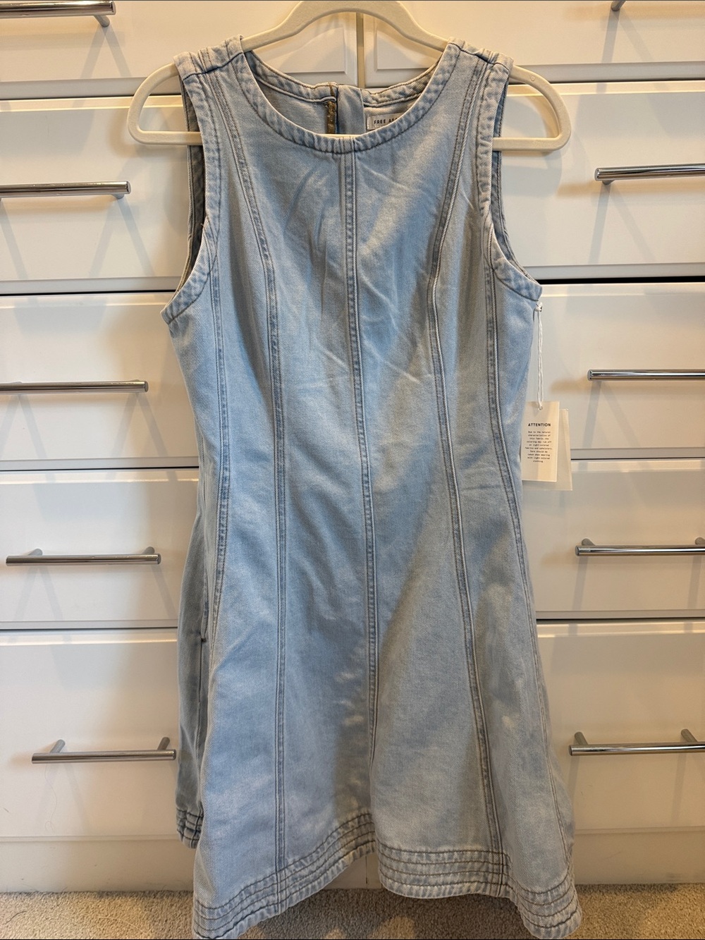 Free Assembly Light Blue Sleeveless Denim Mini Dress Size- Small (4-6)